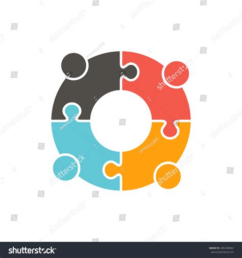 Teamwork People Puzzle Pieces Vector Graphic Stock Vector (Royalty Free ...