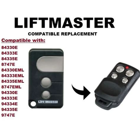 Chamberlain Liftmaster Motorlift 84335E Compatible Replacement Remote ...