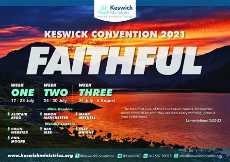 Plans for Keswick Convention 2021 - Keswick Ministries