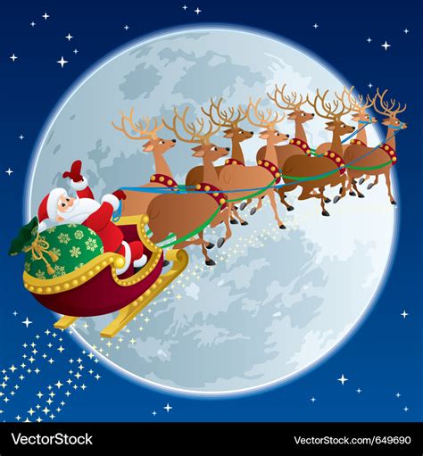 Santa sleigh Royalty Free Vector Image - VectorStock