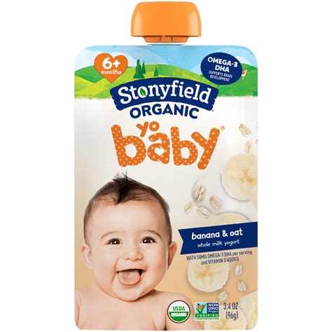 Stonyfield Organic YoBaby Whole Milk Baby Yogurt Pouches, Banana & Oat ...