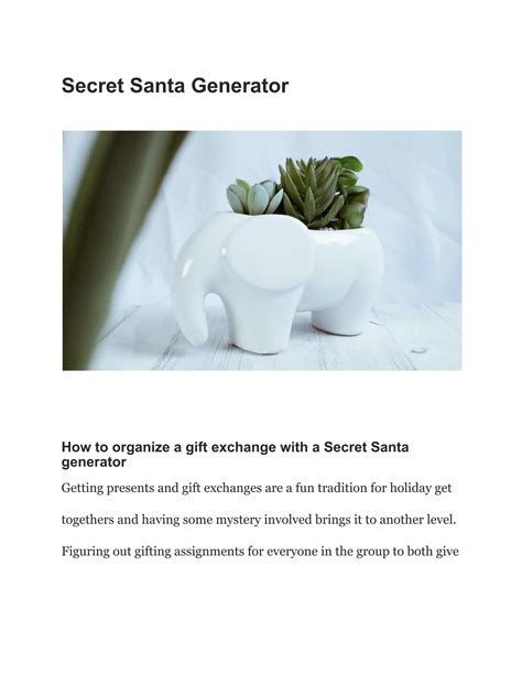 Secret Santa Generator by skipwishregistry - Issuu