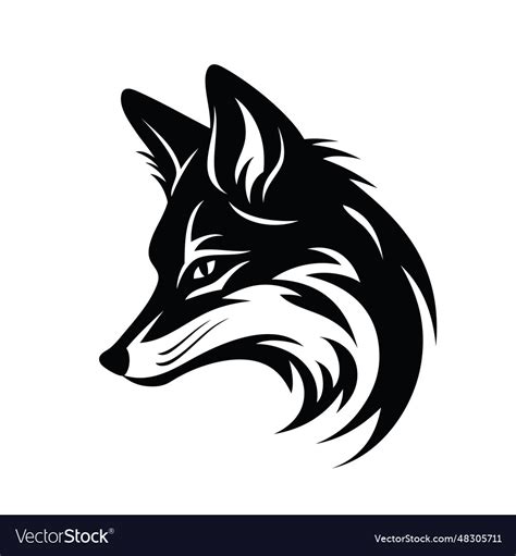 Fox head logo template concept Royalty Free Vector Image