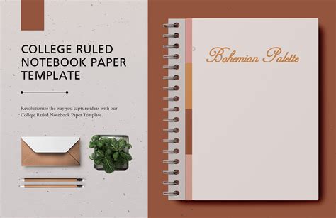 College Ruled Notebook Paper Template in Illustrator, Pages, PSD, Word ...