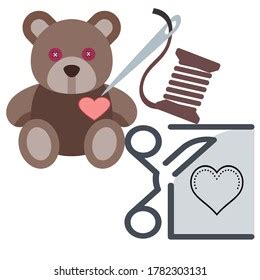 Teddy Bear Button Eyes Sew On Stock Illustration 1782303131 | Shutterstock