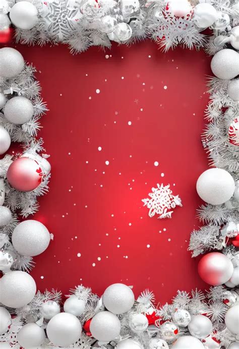 Free Red Christmas Frame Background Image