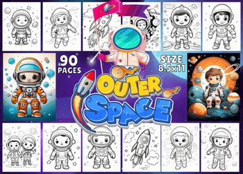 Cute Space Coloring Pages for Kids Coloring book by Coloring books Pro