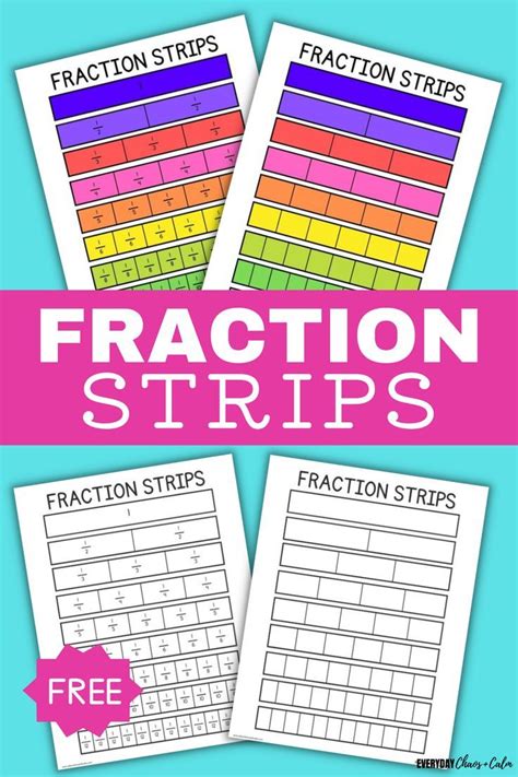 Free printable fraction strips – Artofit