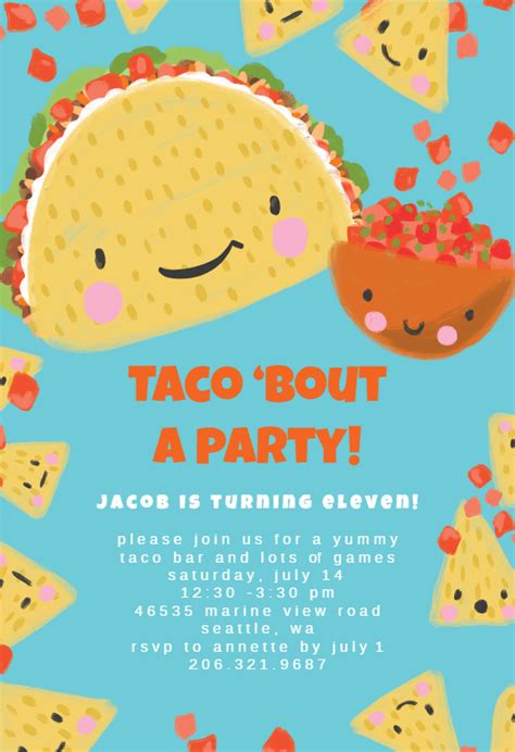 Free Taco Party Invitation Template - Printable Templates