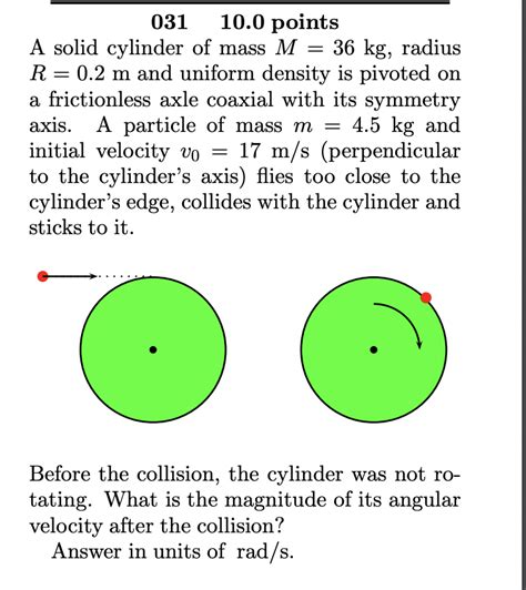 Solved 03110.0 points A solid cylinder of mass M=36 kg, | Chegg.com