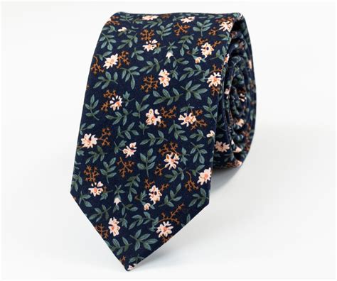 Navy and Sage Green Floral Tie With Champaigne Touch, Navy Blue Wedding ...