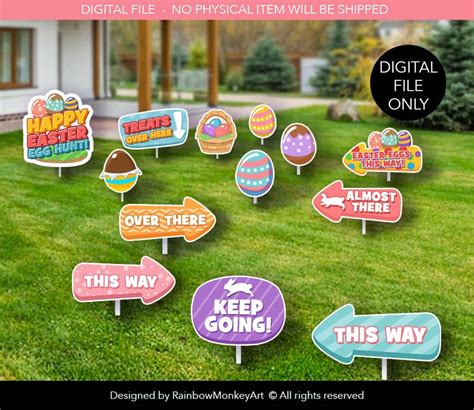 Printable Easter Egg Hunt Signs Digital Download Easter Decor Easter ...