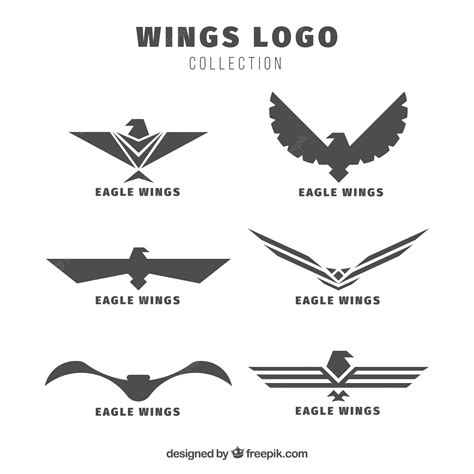 Premium Vector | Pack of eagles wings logos