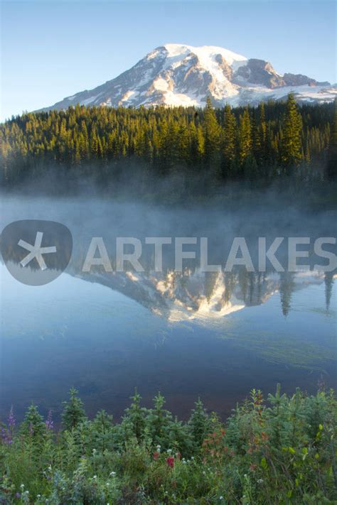 "Sunrise, Mount Rainier, Reflection Lake, Mount Rainier Natio..." Art ...