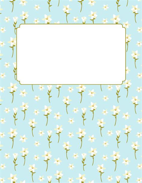 Free printable Easter lily binder cover template. Download the cover in ...