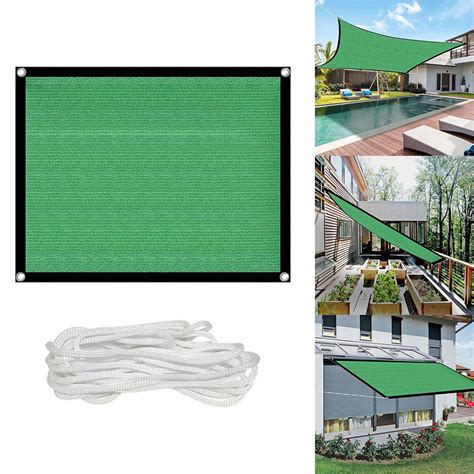 Waterproof Rectangle Sun Shade Sails Patio Awning Sunshade Swimming ...