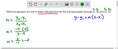 Point Slope Form Of A Linear Equation