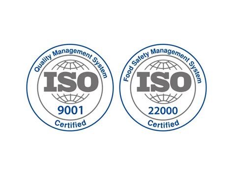 ISO 9001 - ISO 22000 Certified Logo PNG vector in SVG, PDF, AI, CDR format