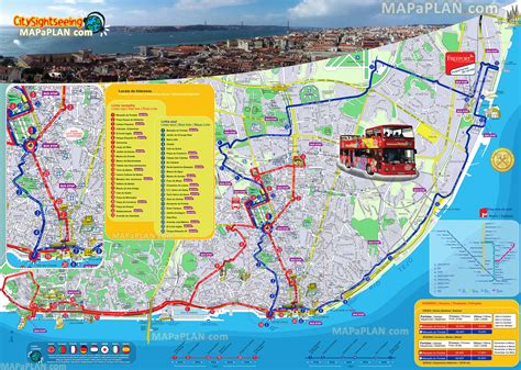 Lisbon map - City Sightseeting hop-on hop-off double decker open top ...