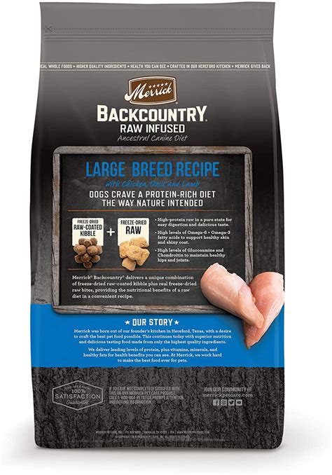 Merrick Grain Free Backcountry Raw Infused Large Breed Recipe Dog Food ...