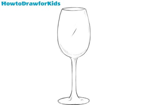 How to Draw a Wine Glass Easy - Easy Drawing Tutorial For Kids