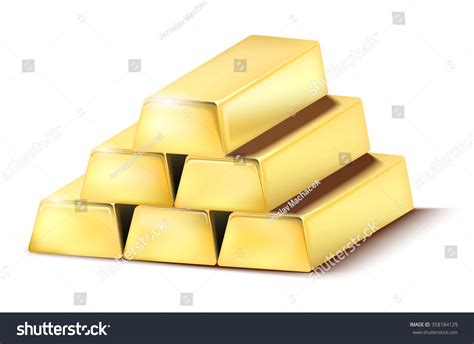 Gold Bricks On White Background Vector Stock Vector Royalty Free