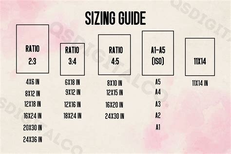 Wall Art Size Guide, Print Size Guide, Wall Art Ratio Guide, Frame Size ...