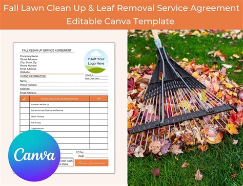 Fall Lawn Clean up Contract, Leaf Removal Service Agreement, Full ...