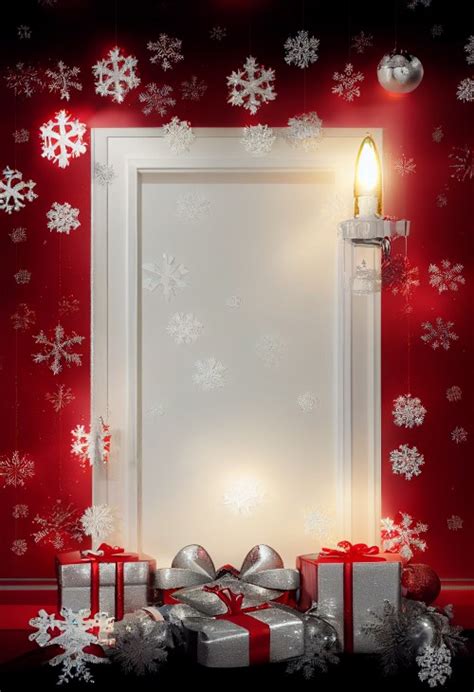 Free Red Christmas Frame Background Image