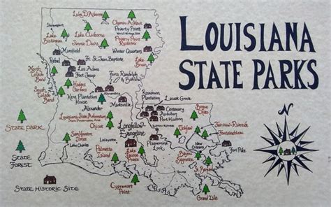 Louisiana State Parks Map - Etsy