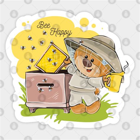 Bee happy bear by rcmorigami | Bee happy, Happy stickers, Bee