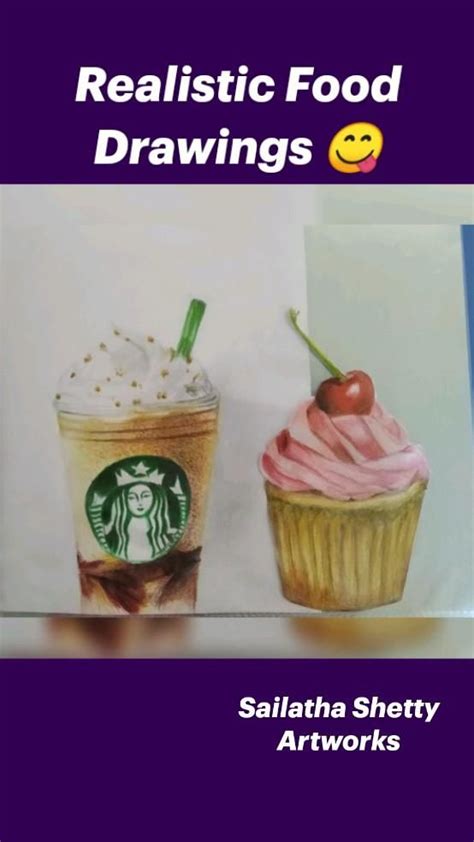 Realistic Food Drawings 😋 | Food drawing, Food, Realistic drawings