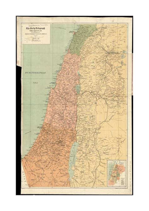 1917 Map State of Palestine| Israel| Jordan The Daily telegraph war no ...