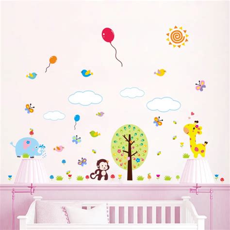 Cute Animal Wall Sticker Home DIY Wall Stickers/ Home Decor Wallpaper ...