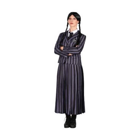 Wednesday Inspired Gothic Girl School Uniform Adult Costume | Large ...