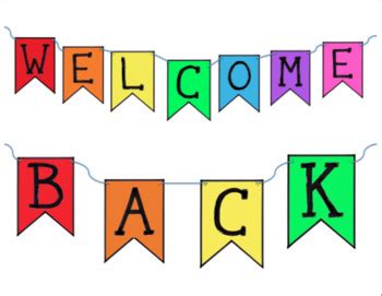 Welcome Back Banner by Mic's Clips | Teachers Pay Teachers