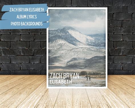 Zach Bryan Elisabeth Album Full Album Lyrics Poster Instant Download ...