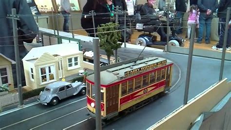 Model Tram Layout With overhead wire - YouTube