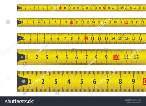 Vector Illustration Scale Different Sizes Meter Stock Vector (Royalty ...