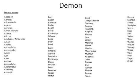 Demon names