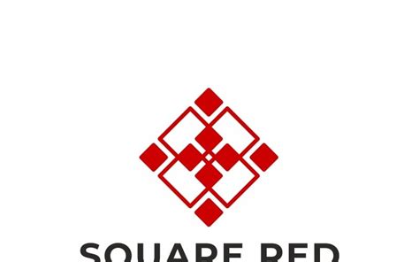 Square Red Logo Template #79501 - TemplateMonster