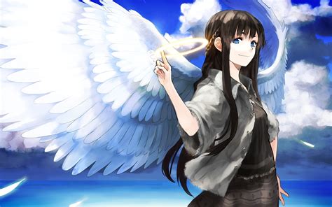 Anime Angel Girl Wings With Clouds Wallpapers - 1680x1050 - 902863