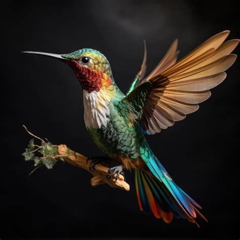 Premium AI Image | a colorful hummingbird with a long beak is shown.