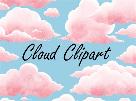 Cloud Watercolor Clipart, Pink Clouds, Pastel Clouds, Instant Download ...