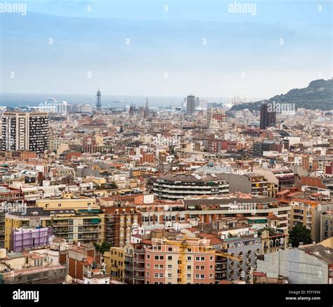 Aerial view of Barcelona city Stock Photo - Alamy