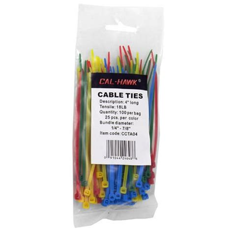 100-pc. 4" Colored Zip Cable Ties - Walmart.com - Walmart.com