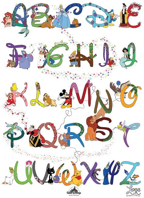 Disney alphabet as graphics project – Artofit