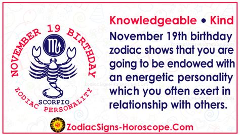 November 19 Zodiac (Scorpio) Horoscope Birthday Personality and Lucky ...