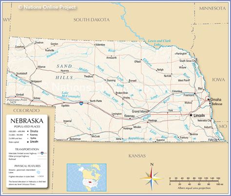 Nebraska highway map ~ mapvalley