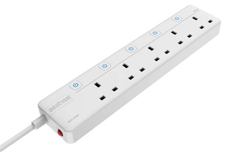 5 Outlet UK Extension Socket Electrical Surge Protector Power Strip ...